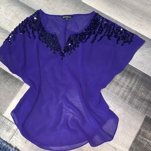 Express purple sequin top